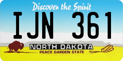 ND license plate IJN361