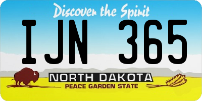 ND license plate IJN365