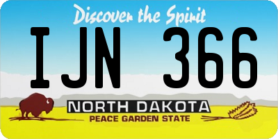 ND license plate IJN366