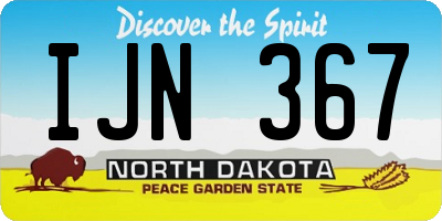ND license plate IJN367