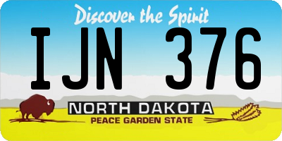 ND license plate IJN376