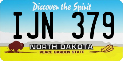 ND license plate IJN379