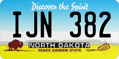 ND license plate IJN382