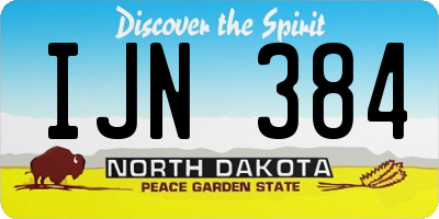 ND license plate IJN384