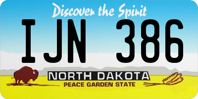 ND license plate IJN386