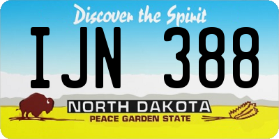 ND license plate IJN388