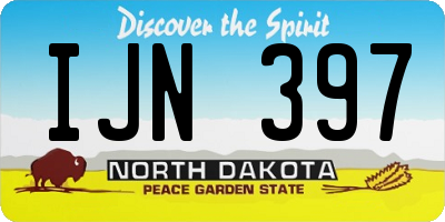 ND license plate IJN397
