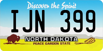 ND license plate IJN399