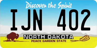 ND license plate IJN402