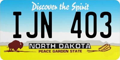 ND license plate IJN403