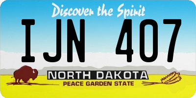 ND license plate IJN407