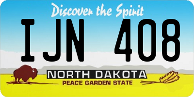 ND license plate IJN408