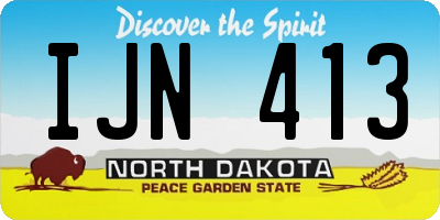 ND license plate IJN413