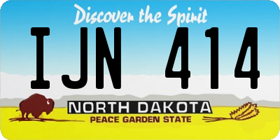ND license plate IJN414