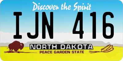 ND license plate IJN416