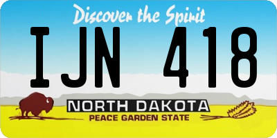 ND license plate IJN418