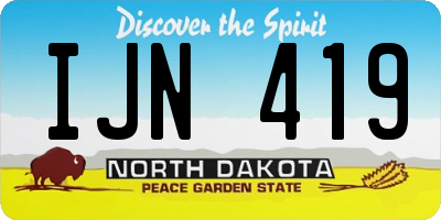 ND license plate IJN419