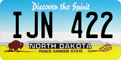 ND license plate IJN422