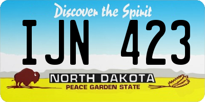 ND license plate IJN423