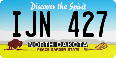 ND license plate IJN427