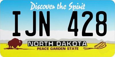 ND license plate IJN428