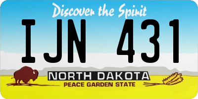 ND license plate IJN431