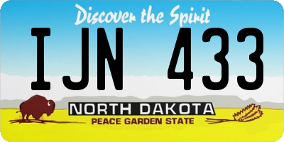 ND license plate IJN433