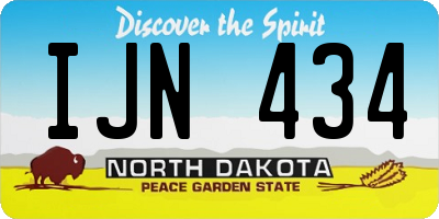 ND license plate IJN434