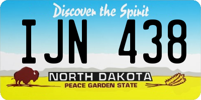 ND license plate IJN438