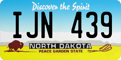 ND license plate IJN439