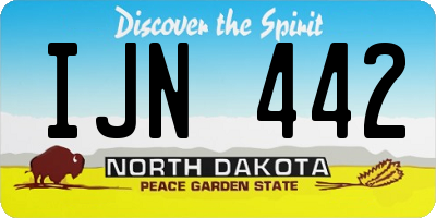 ND license plate IJN442