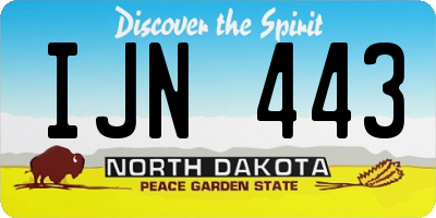 ND license plate IJN443