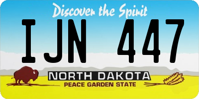 ND license plate IJN447
