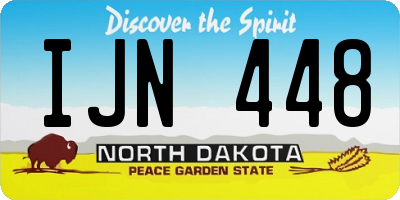 ND license plate IJN448