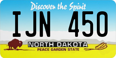ND license plate IJN450