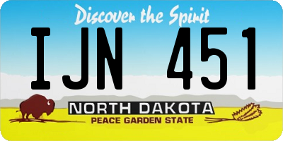 ND license plate IJN451