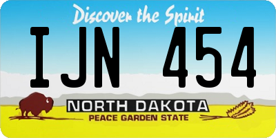 ND license plate IJN454