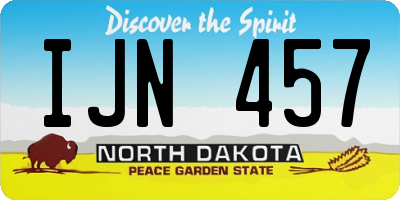 ND license plate IJN457