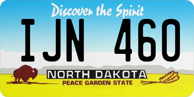 ND license plate IJN460