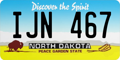ND license plate IJN467