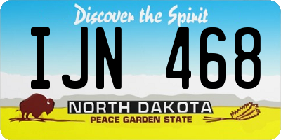ND license plate IJN468