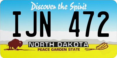 ND license plate IJN472