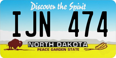 ND license plate IJN474