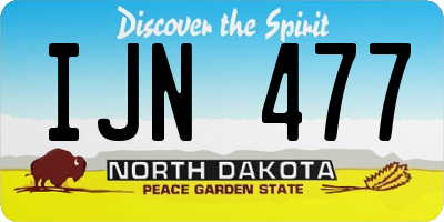 ND license plate IJN477