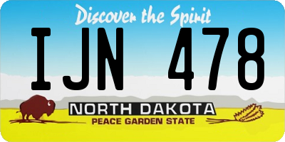 ND license plate IJN478