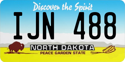 ND license plate IJN488