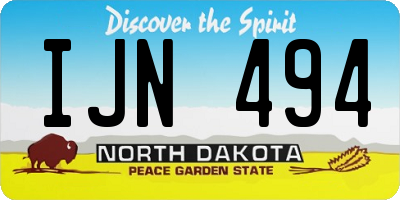 ND license plate IJN494