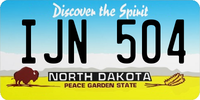 ND license plate IJN504