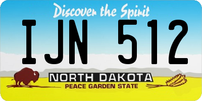 ND license plate IJN512