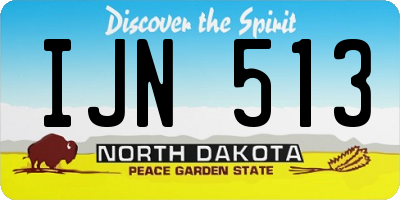 ND license plate IJN513